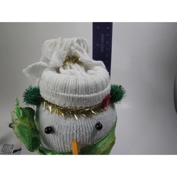 Handmade Sock over Jar Lighted Snowman - Picture 5 of 5